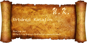 Urbányi Katalin névjegykártya