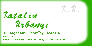 katalin urbanyi business card